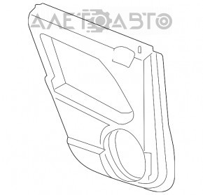 Capacul usii cardul din spate stanga Jeep Compass 11-16 negru, zgarietura