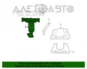 Colector de evacuare cu catalizator pentru Jeep Compass 11-16 2.4 cu sonda lambda.