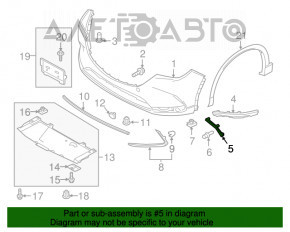 Capacul de protecție pentru bara de protecție dreapta Mazda CX-9 16-