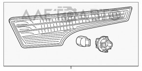 Semnalizator stânga Nissan Altima 13-15, nou, aftermarket.