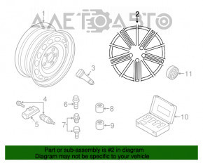 Roată de 18 inch pentru VW Tiguan 09-17 cu jantă ușoară.