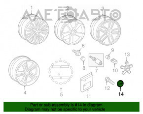 Capacul central al jantei Audi Q5 8R 09-17, 127 mm, zgâriat.