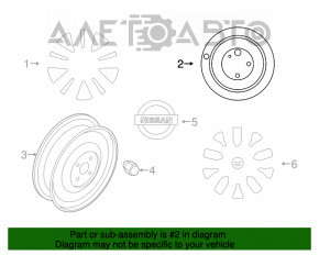 Roată de 17 inch, 5*114,3 Nissan Rogue 14-20, jantă din oțel.