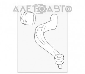 Maneta inferioară dreapta față spate Audi A4 B8 08-16 are silentblocul rupt și protecția de praf.