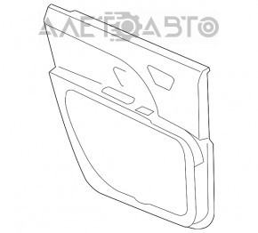 Capacul usii spate stanga Dodge Journey 11- negru cu insertie neagra din piele, cotiera din piele, cusatura neagra, zgarieturi, lovituri.