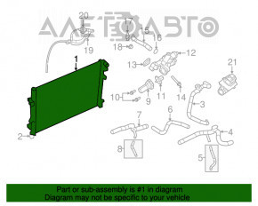 Радиатор охлаждения вода Dodge Journey 11- 2.4 3.6