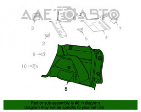 Capacul arcului drept Dodge Journey 11- pentru 3 rânduri de scaune, negru, zgârieturi