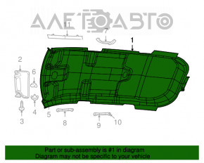 Обшивка потолка Dodge Journey 11- серый без люка под 3 ряда, надорвана