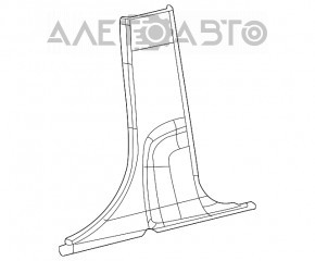 Capacul stâlpului central, partea de jos, stânga, Dodge Journey 11- negru