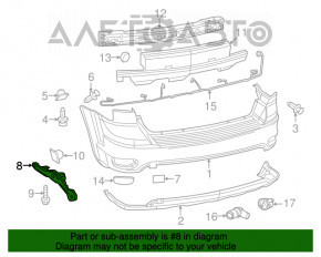 Крепление заднего бампера правое Dodge Journey 14- надлом креп