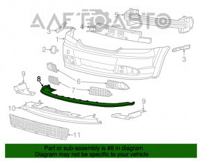 Губа переднего бампера Dodge Journey 11- SE, структура, затерт, примят