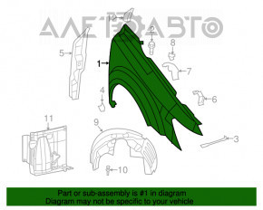 Aripa din față stânga Dodge Journey 11- albastru PPS