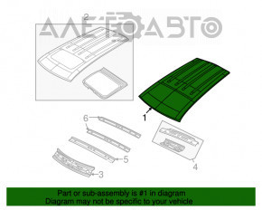 Acoperiș metalic Dodge Journey 11- fără panoramic, tăiat, bare, fără balustrade.