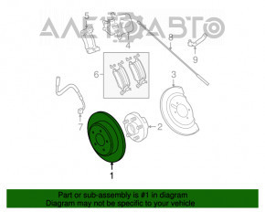 Placă de frână spate stânga Dodge Grand Caravan 11-20 330/12mm ruginită