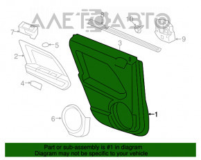 Capacul ușii spate stânga Jeep Patriot 11-17 negru, zgârieturi, prindere ruptă.