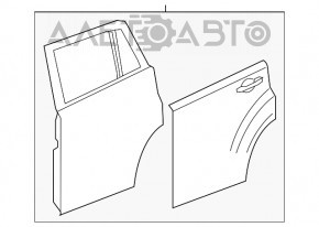 Ușa goală din spate dreapta pentru Jeep Patriot 11-17, de culoare neagră PX8, cu o lovitură, lovită.