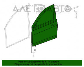 Ușa goală din față stânga a Jeep Patriot 11-17 alb PW7, mâner