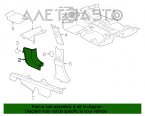 Capacul stâlpului frontal stânga de jos Jeep Patriot 11-17 negru, uzat