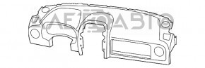 Torpedo panou frontal fără AIRBAG Jeep Patriot 11-17 negru, crom util