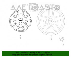 Roată de 16 inch pentru Jeep Patriot 11-17, tip 1, metalică, pentru vopsire.