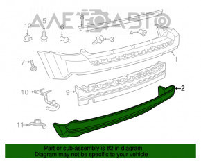 Bara spate goală de jos Jeep Patriot 11-17, structură, ușor șifonată.