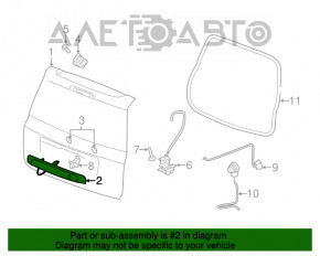 Moldura portbagajului cu iluminare și mâner pentru Jeep Patriot 11-17 are fixările rupte