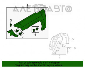 Aripa din față stânga Jeep Patriot 11-17 argintie PSC, tija