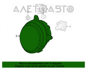 Far dreapta față goală Jeep Patriot 11-17 pentru polizare.