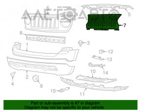 Grila radiatorului cu plasă interioară pentru Jeep Patriot 11-17.