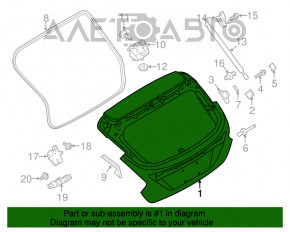 Ușa portbagajului goală Ford Focus mk3 15-18 restilizată 5 uși, roșie RR, șlefuită 1,20 mm.