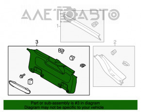 Capacul portbagajului inferior al usii Ford Focus mk3 15-18 restilizat 5 uși negru cu zgârieturi