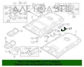 Maner plafon spate stânga VW Passat b7 12-15 SUA gri