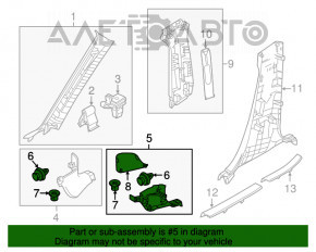 Capacul amortizorului frontal stânga jos Mazda 6 13-17 negru