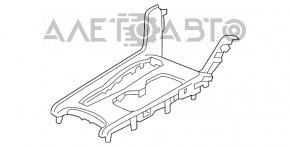 Накладка центральной консоли подстаканники Honda Accord 18-22 тип 2, серая, затерта