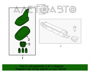 Antena aripă VW Passat b7 12-15 SUA 1 fir lipsește mufa