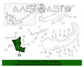 Aripa spate stânga, partea din spate, Mazda 6 13-17, plastic, prindere ruptă.