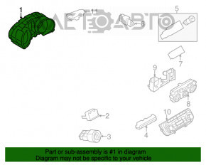 Panoul de instrumente VW Jetta 11-18 SUA 1.4T 1.8T 2.0 73k zgârieturi