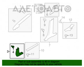 Capacul amortizorului frontal dreapta jos Ford Focus mk3 11-18 negru