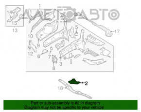 Лопух переднего подрамника правый Ford Escape MK3 13-19 тип 1