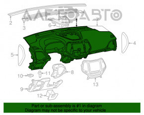 Торпедо передняя панель с AIRBAG Jeep Cherokee KL 14-18 черн