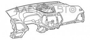 Torpedo față fără AIRBAG Jeep Cherokee KL 14-18 negru