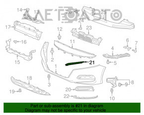 Capacul bara fata sub farul stang al Honda Accord 18-22 negru lucios