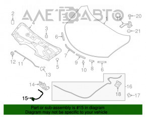 Maneta de deschidere a capotei Nissan Rogue 14-20 sub capot, tip 2, fără cablu