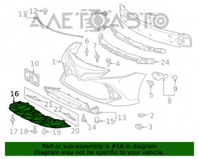 Protecția pentru bara de protecție față a Toyota Camry v70 18- este ruptă și uzată.