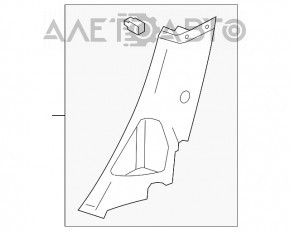 Capacul spate al stâlpului drept inferior Ford Focus mk3 11-18 4d negru, zgârieturi