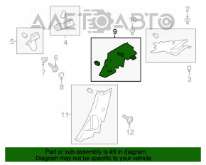 Capac spate central dreapta Ford Focus mk3 11-18 4d negru, zgarieturi