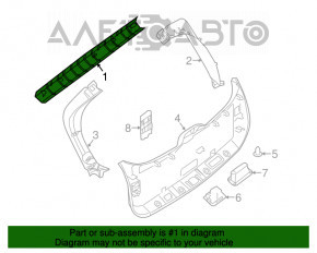 Обшивка двери багажника верх Nissan Pathfinder 13-20 черн, царапины