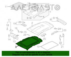 Acoperirea plafonului pentru VW Tiguan 09-17 cu panoramă s-a desprins.