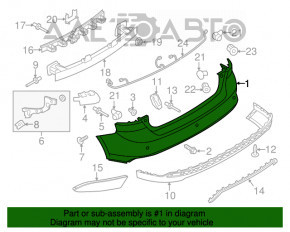 Bara spate goală Ford Focus mk3 15-18 restilizată 4 uși argintie UX