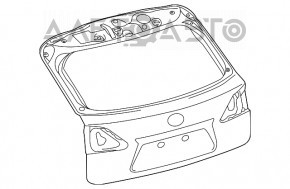 Ușa portbagajului goală cu geam Lexus RX350 RX450h 10-15 grafit 1H9, lovită.